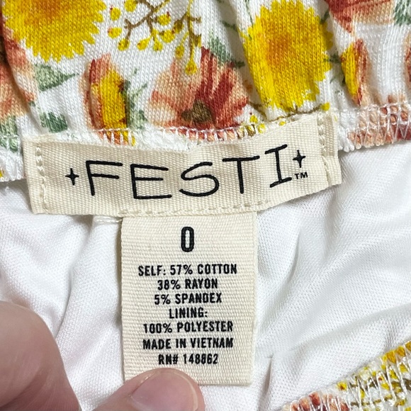 Festi Torrid 0 Supersoft Slub Flare Leg Pants floral multi - Picture 6 of 7